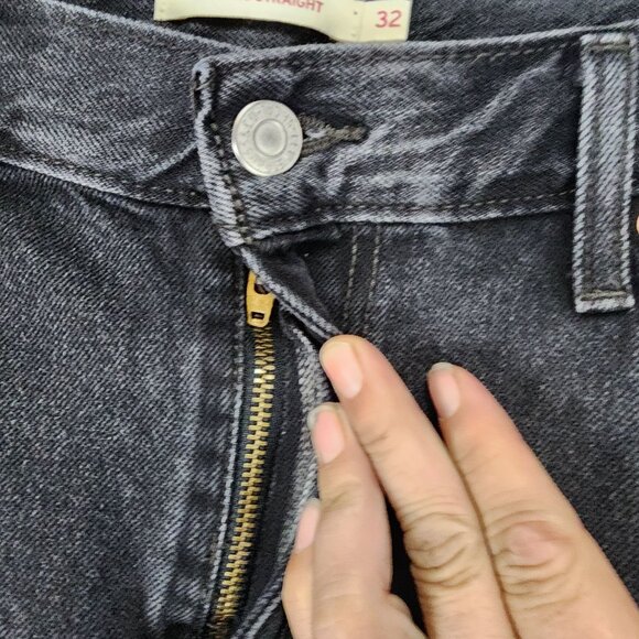 Levis Jeans Womenx 32 Black Cotton High Rise Low Pro Straight - Picture 3 of 12
